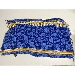 Corona Beer Beach Sarong Wrap 63 x 45 Swimsuit Cover Up Blue Bottles Fringe Rare